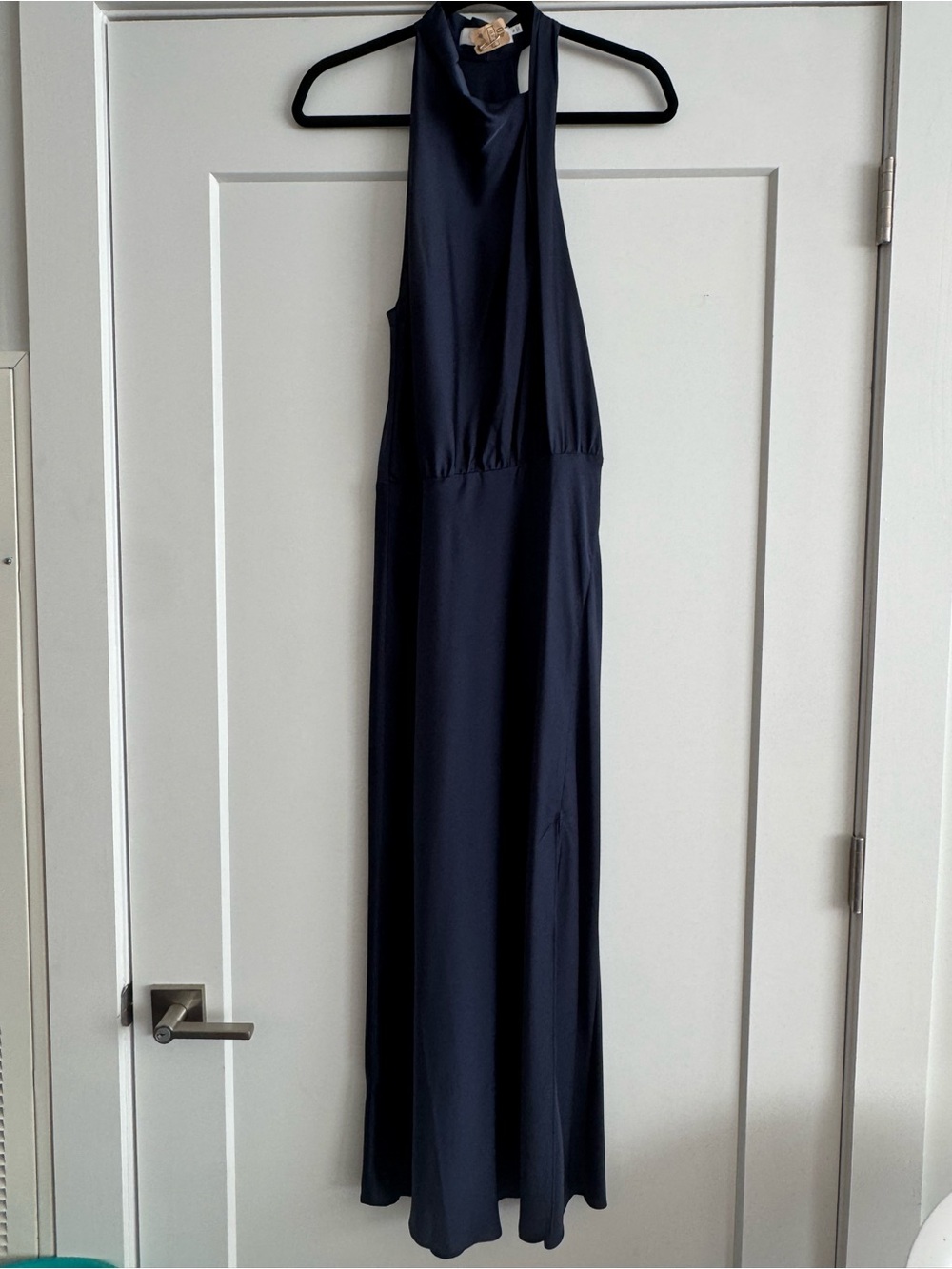Navy ASTR the Label Jelyn Satin Midi Dress